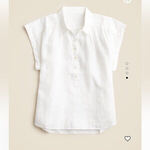 NWT J Crew Irish Linen Shirt, XXL, White